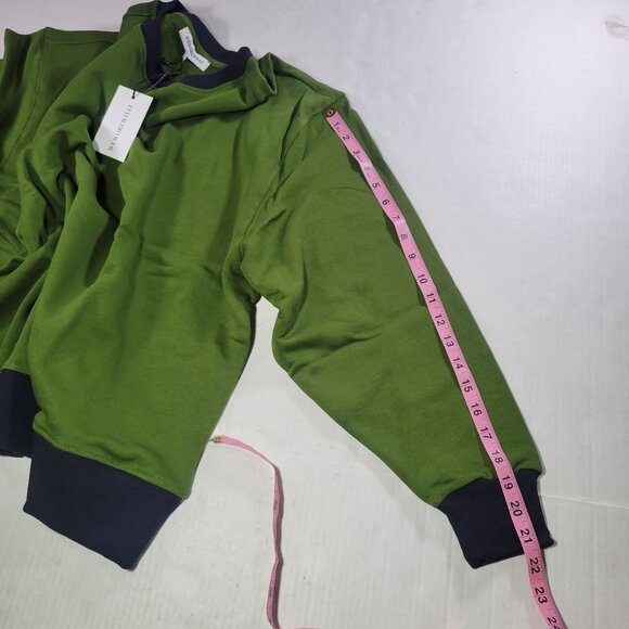 WeWoreWhat Green & Navy Cotton Crewneck Sweatshirt Size L - Picture 7 of 8